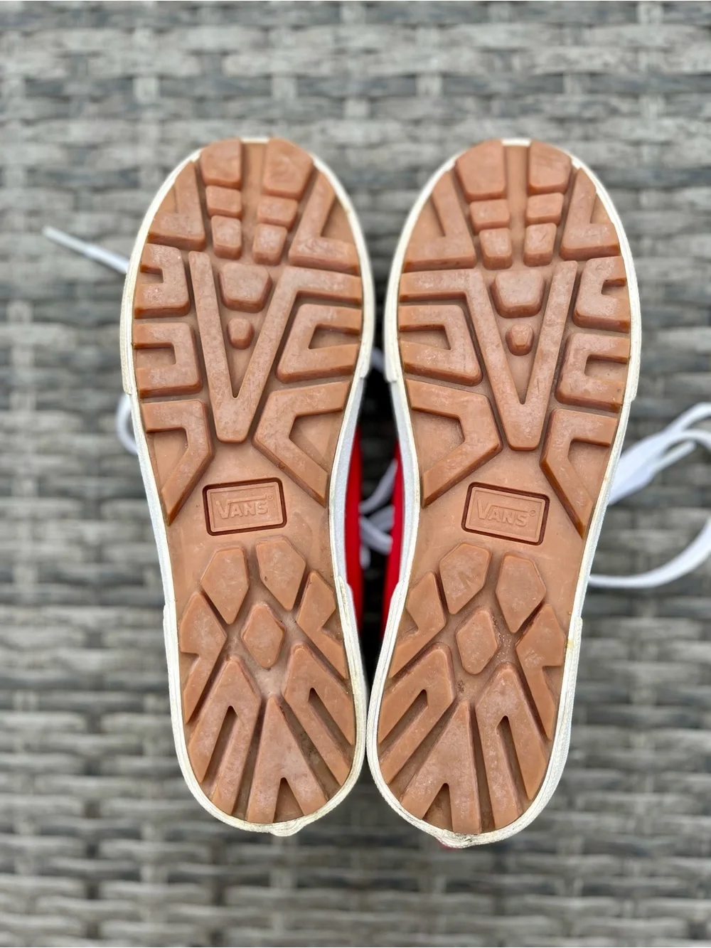 Vans Red Canvas Low-Top Sneakers with White Laces Skater Streetwear Style